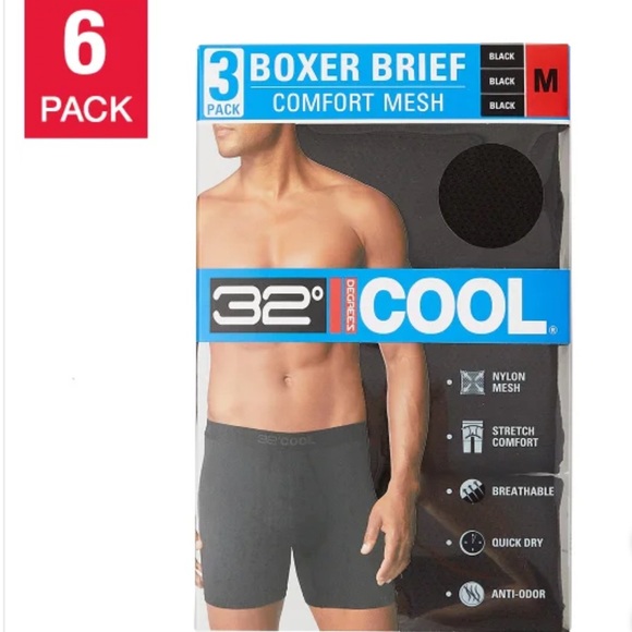32 Degrees Men's Comfort Mesh Boxer Brief, 6-pack - Picture 1 of 2
